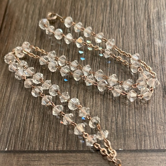 Vintage Cut Glass Crystal Y Necklace with Tassel - Picture 9 of 15